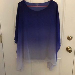 Purple ombré flowy poncho style top.